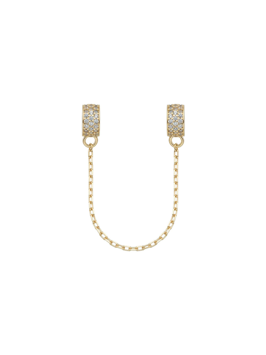 Multicolor Zircon Stone Charm Safety Chain in 14K Gold