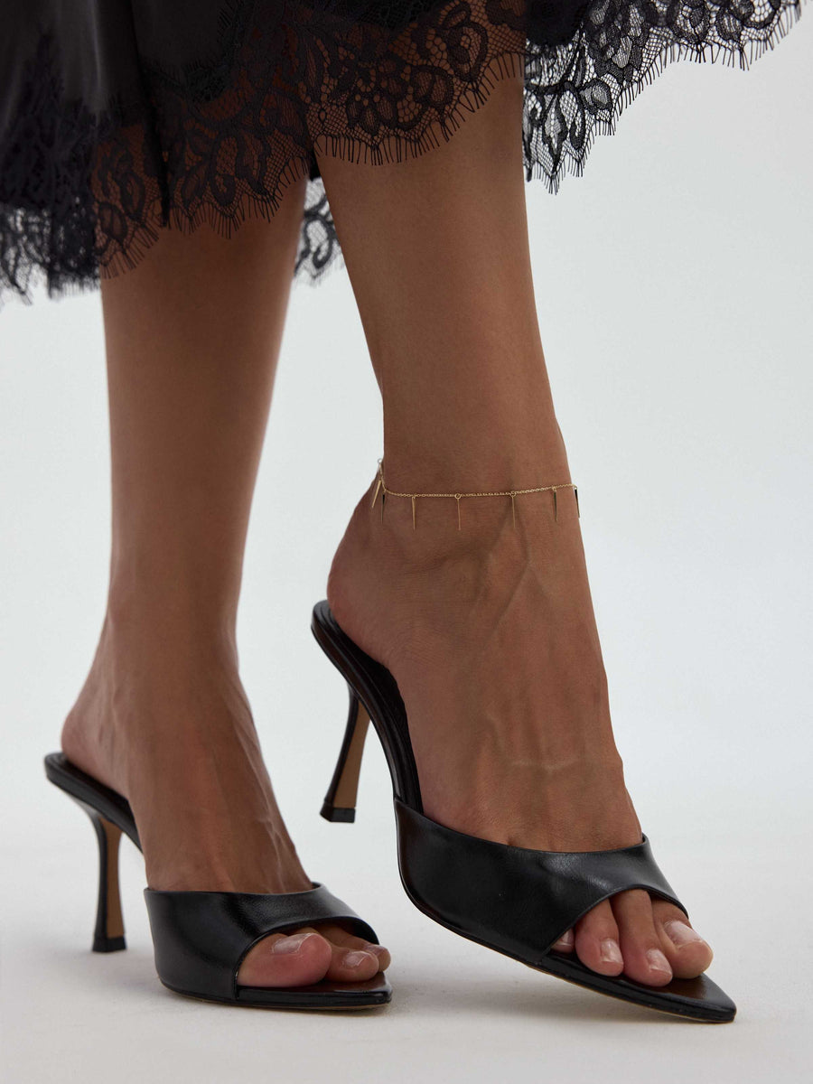 Modern Bar Anklet in 14K Gold