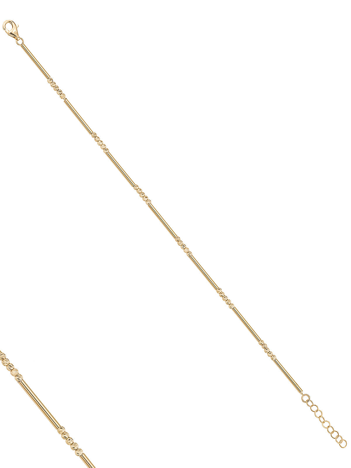 Bar & Dorika Bead Bracelet in 14K Gold by Elef Jewelry