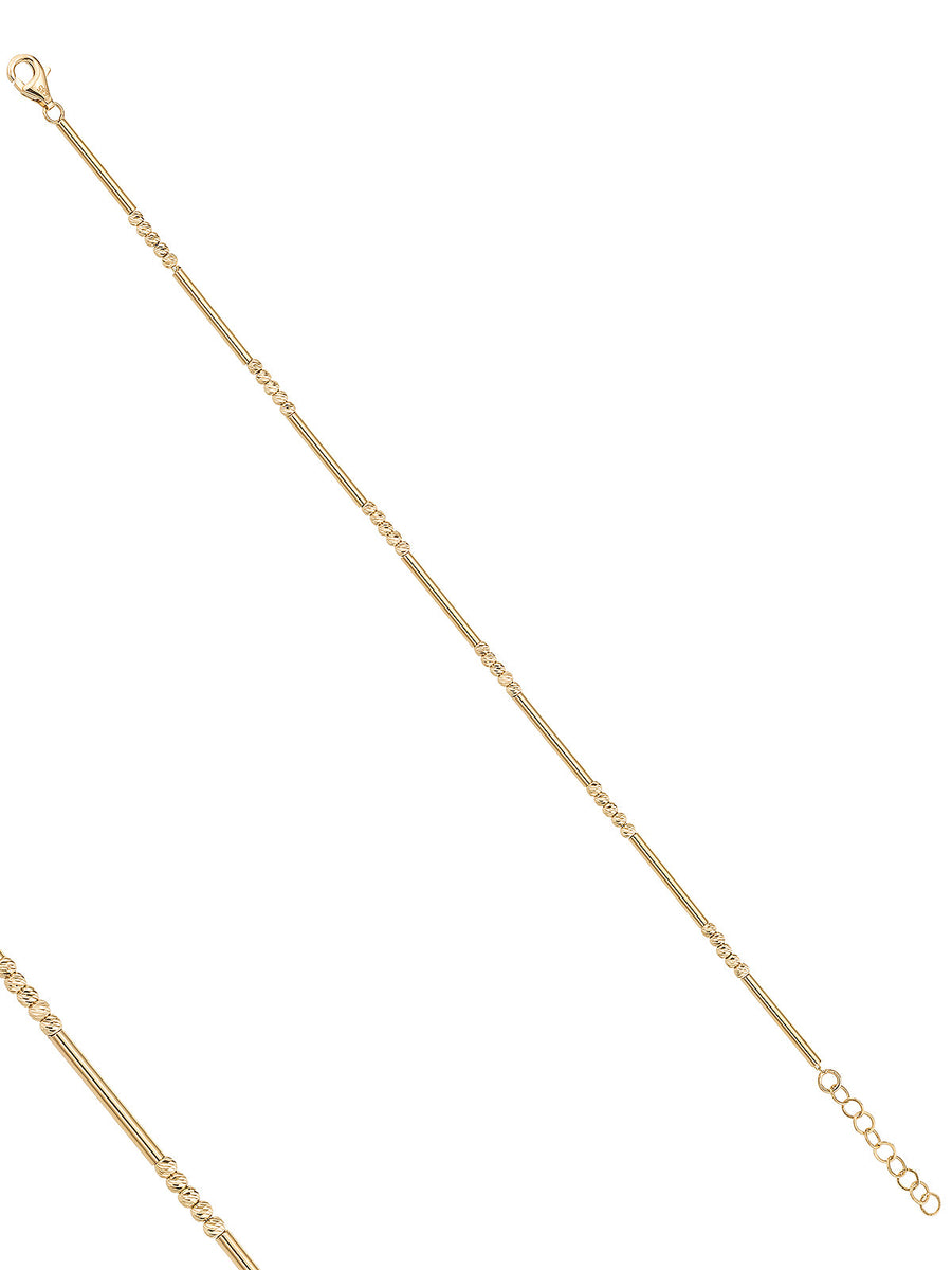 Bar & Dorika Bead Bracelet in 14K Gold