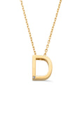 Letter D Stone Initial Necklace in 14K Gold by Elef Jewelry