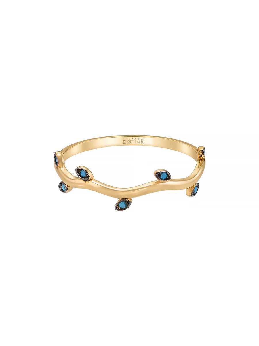 Dal Form Turquoise Stone Minimal Ring in 14K Gold