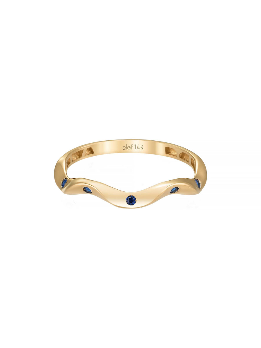 Wave Form Sapphire-Inspired Stone Ring in 14K Gold