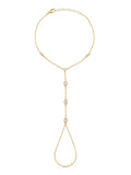 Drop Minimal Zircon Stone Hand Chain in 14K Gold by Elef Jewelry