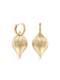 Teardrop Form Relief Textured Earrings in 14K Gold by Elef Jewelry