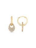 Teardrop Form Stone-Set Hoop Earrings in 14K Gold by Elef Jewelry