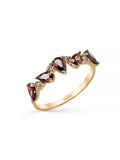 Pear-Cut Smoky Ring in 14K Gold by Elef Jewelry