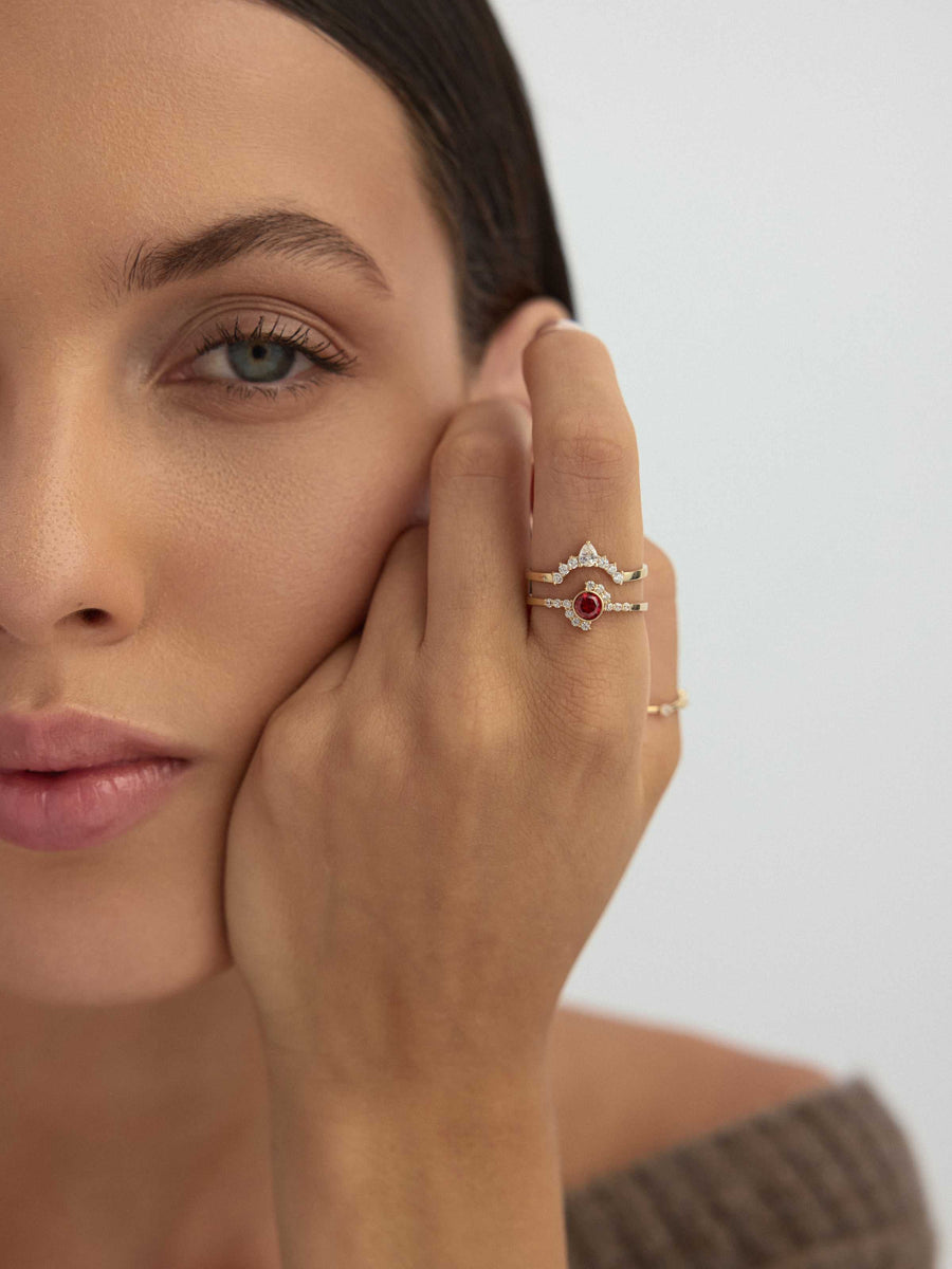 Pear-Cut Stone Ring in 14K Gold