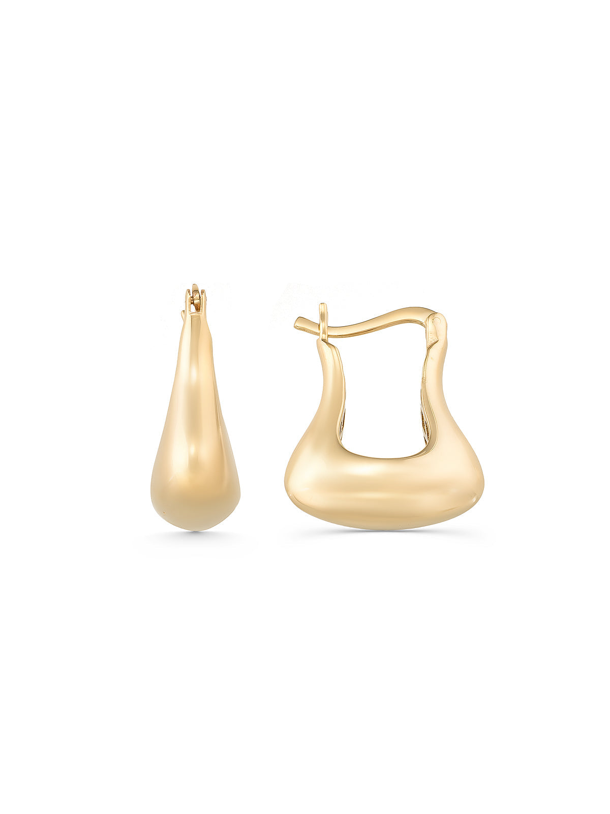 Teardrop Form Earrings in 14K Gold by Elef Jewelry