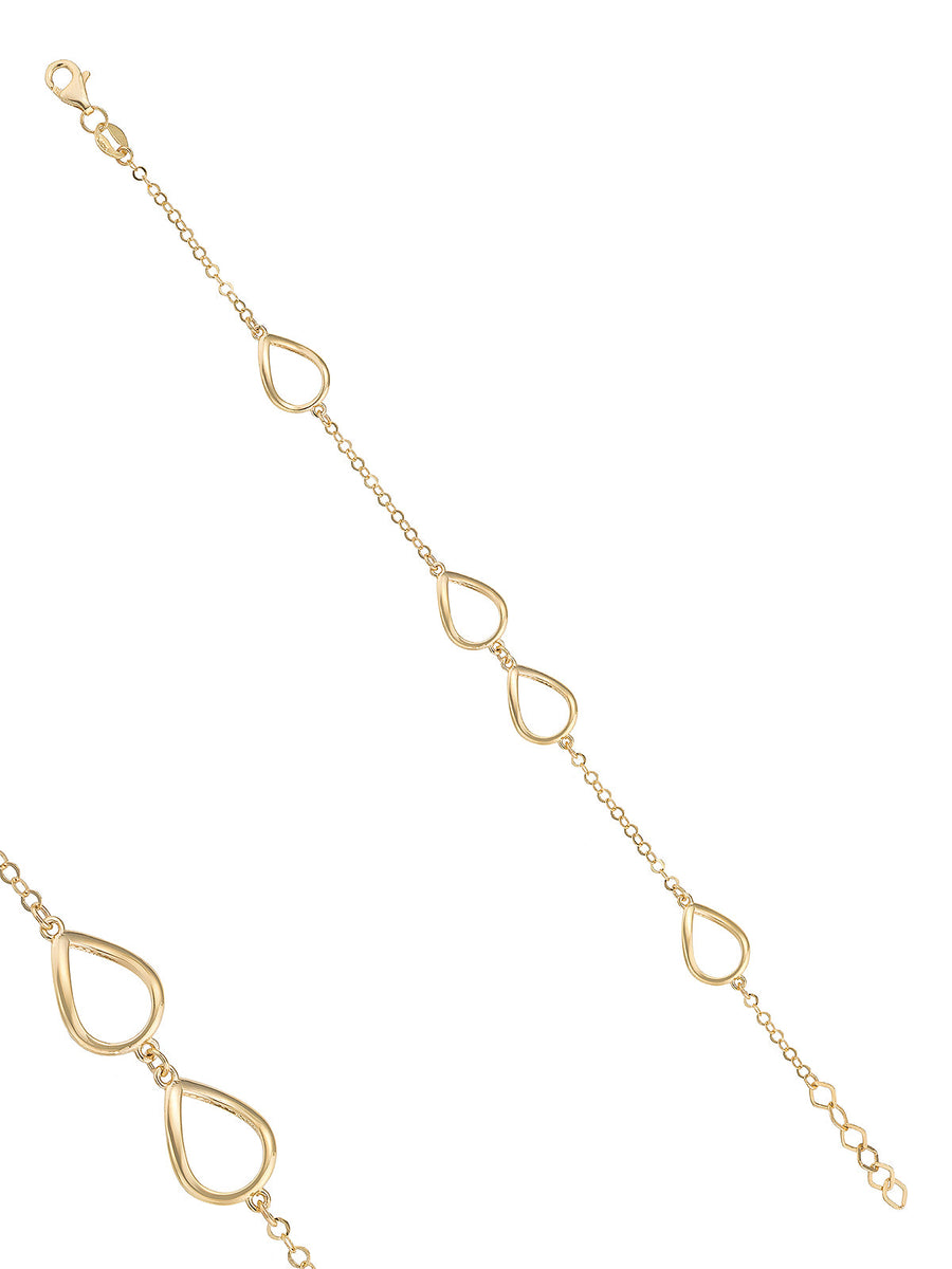 Drop-Like Ringed Minimal Bracelet in 14K Gold