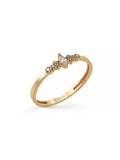 Drop Stone Form Trio Ring in 14K Gold by Elef Jewelry