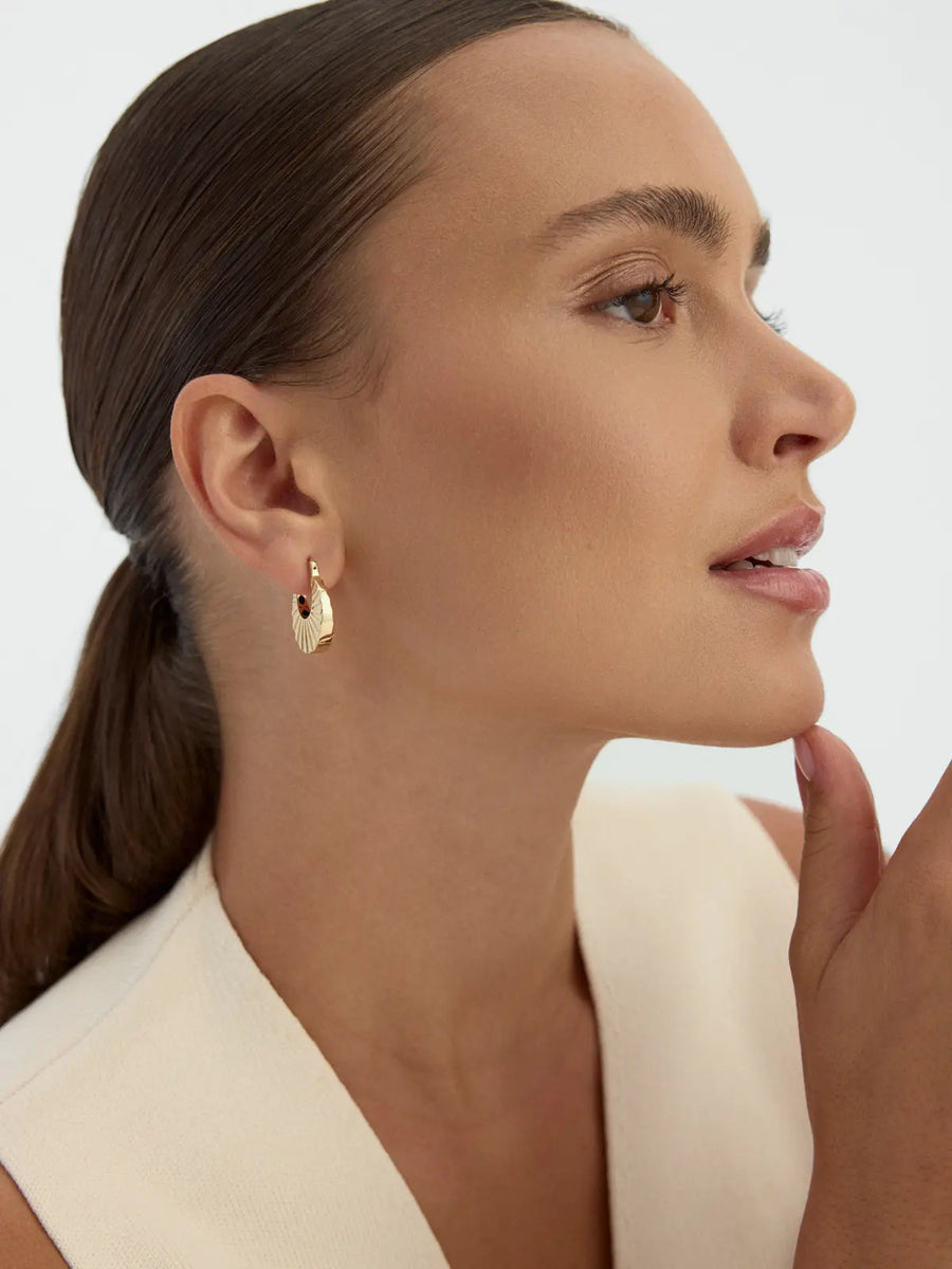 Deniz Shell Form Earrings in 14K Gold