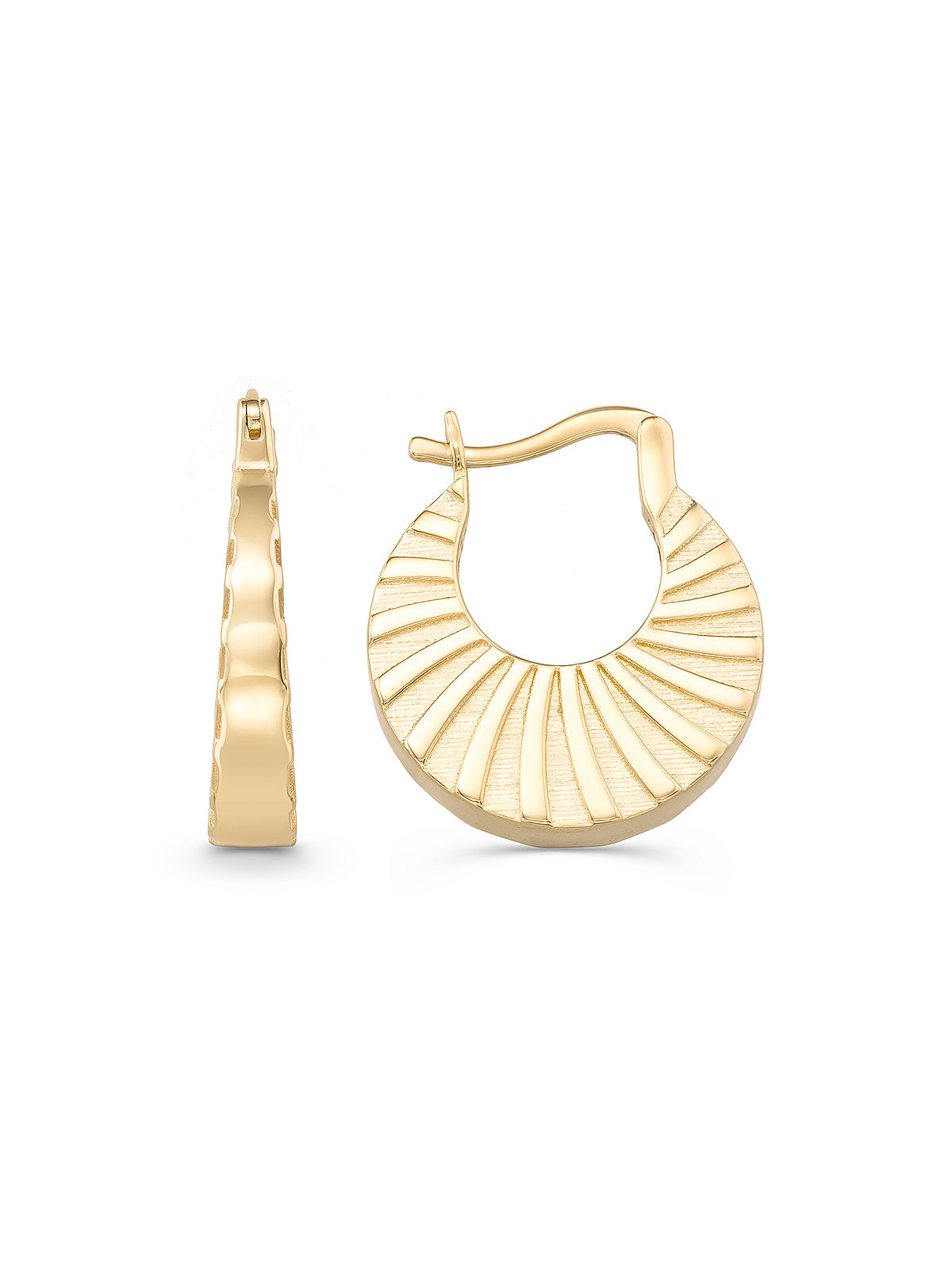 Deniz Shell Form Earrings in 14K Gold by Elef Jewelry