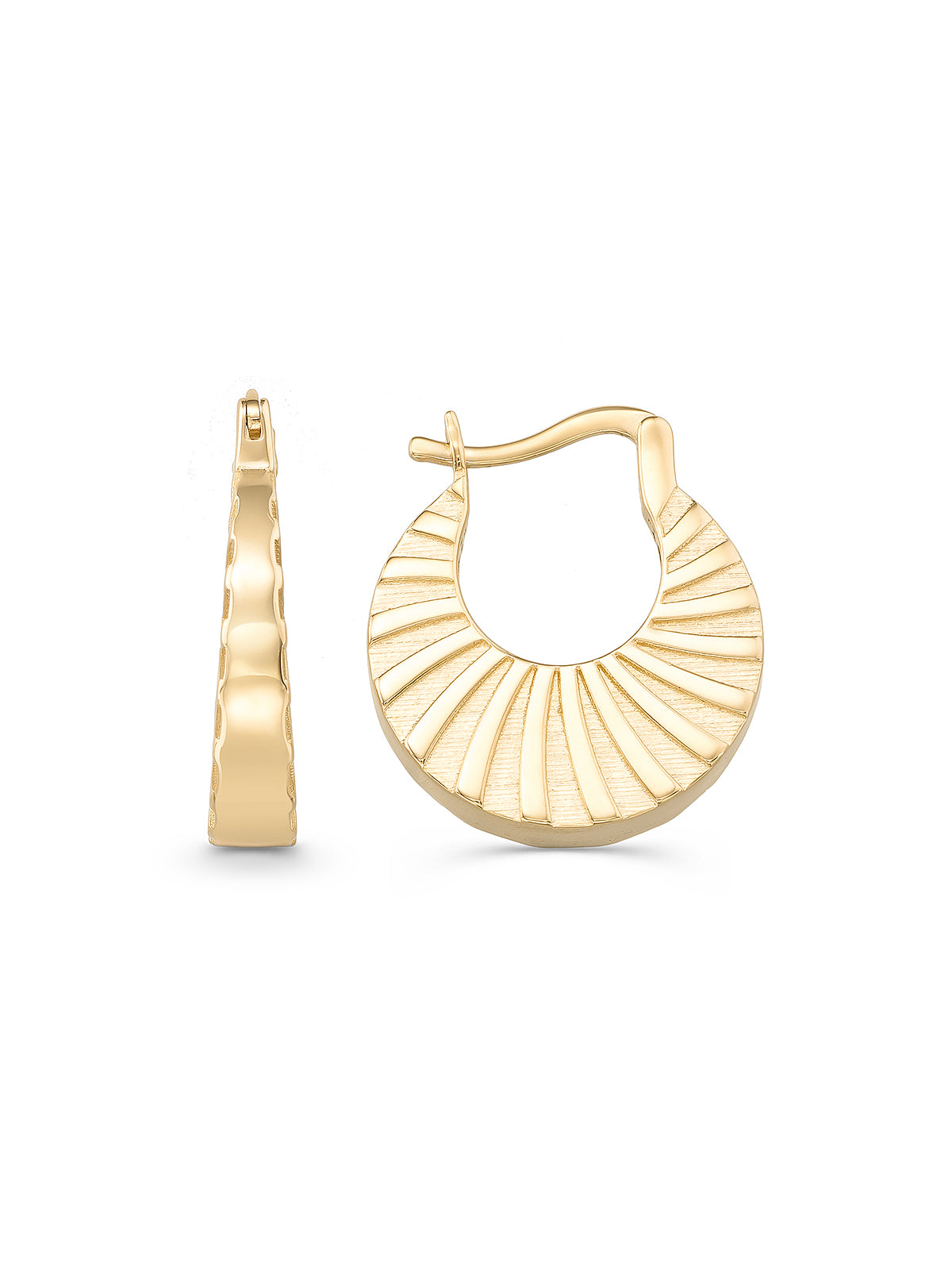 Deniz Shell Form Earrings in 14K Gold by Elef Jewelry