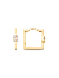 Rectangular Form Baguette Stone Earrings in 14K Gold by Elef Jewelry