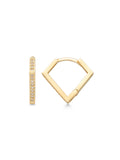 Rectangular Form Stone-Set Earrings Earrings in 14K Gold by Elef Jewelry