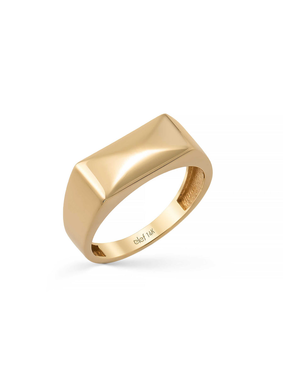 Rectangular Form Minimal Ring in 14K Gold