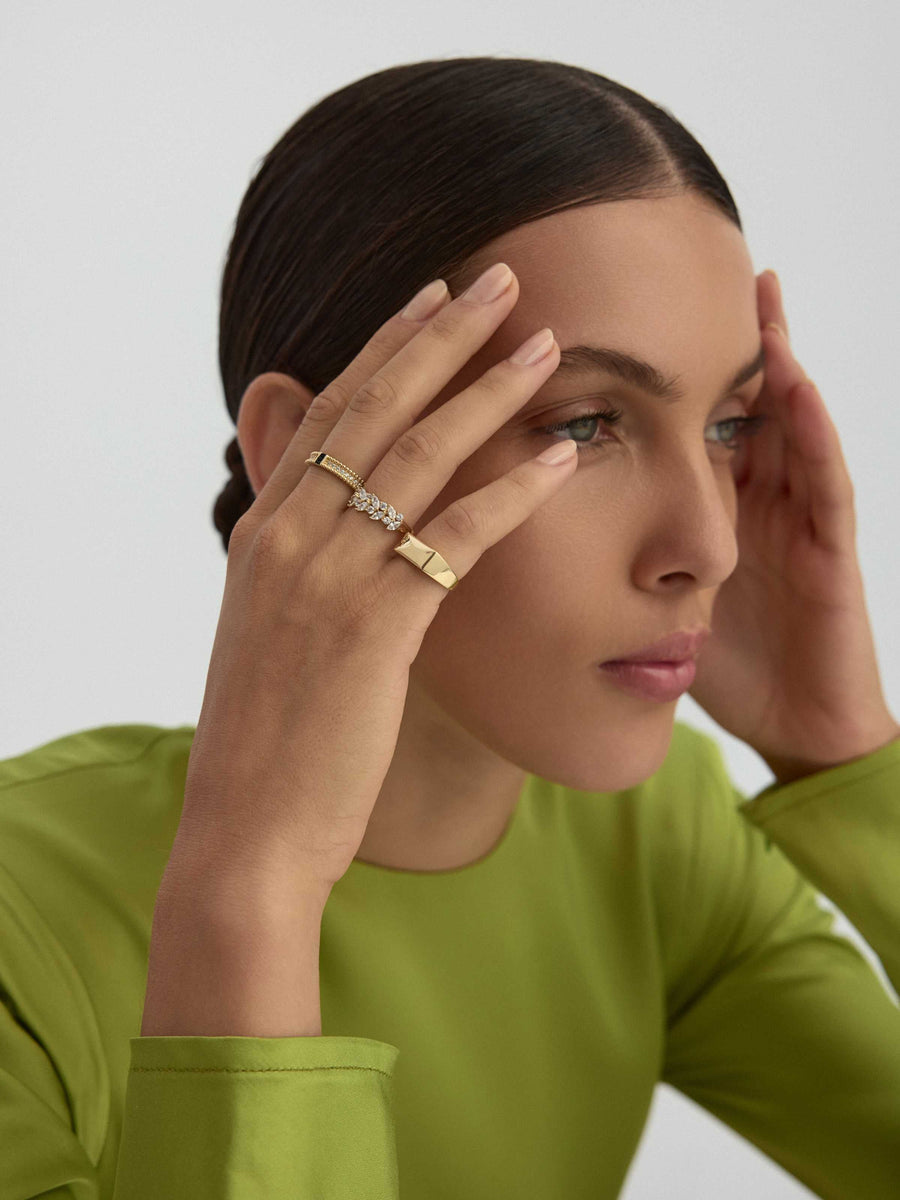 Rectangular Form Minimal Ring in 14K Gold