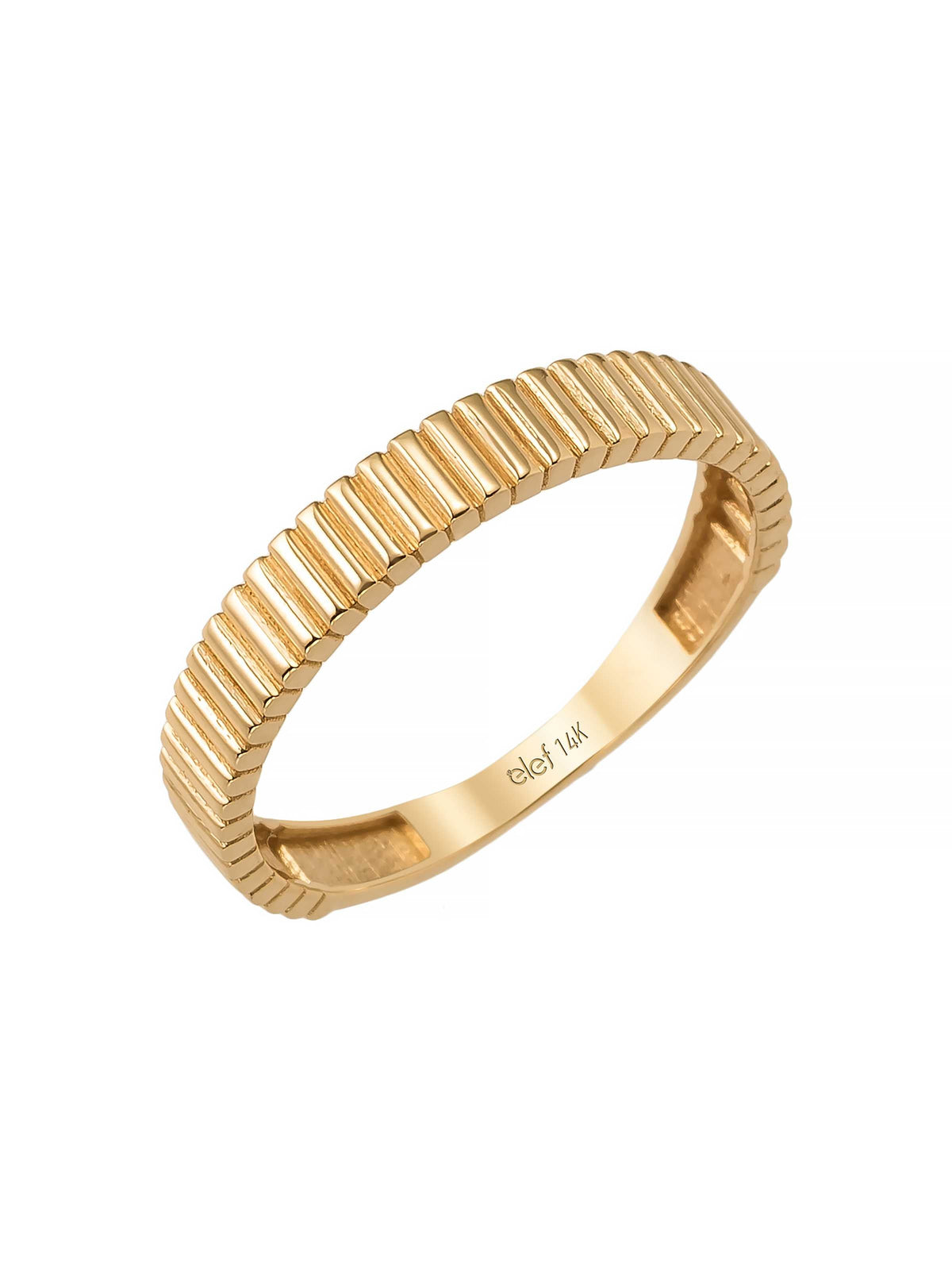 Rectangular Form Ring in 14K Gold by Elef Jewelry