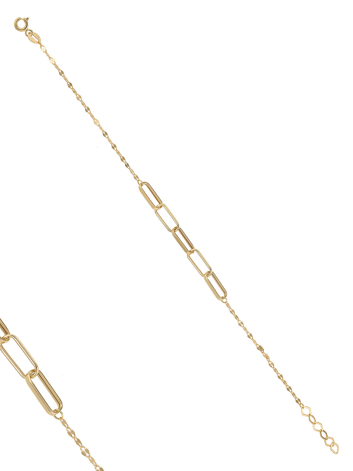Rectangular Ringed Bracelet in 14K Gold by Elef Jewelry