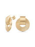 Textured Oval Half Hoop Earrings in 14K Gold by Elef Jewelry
