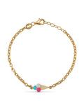 Ice Cream Multicolor Enamel Kids Bracelet in 14K Gold by Elef Jewelry