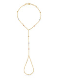 Dorika Bead Hand Chain in 14K Gold by Elef Jewelry