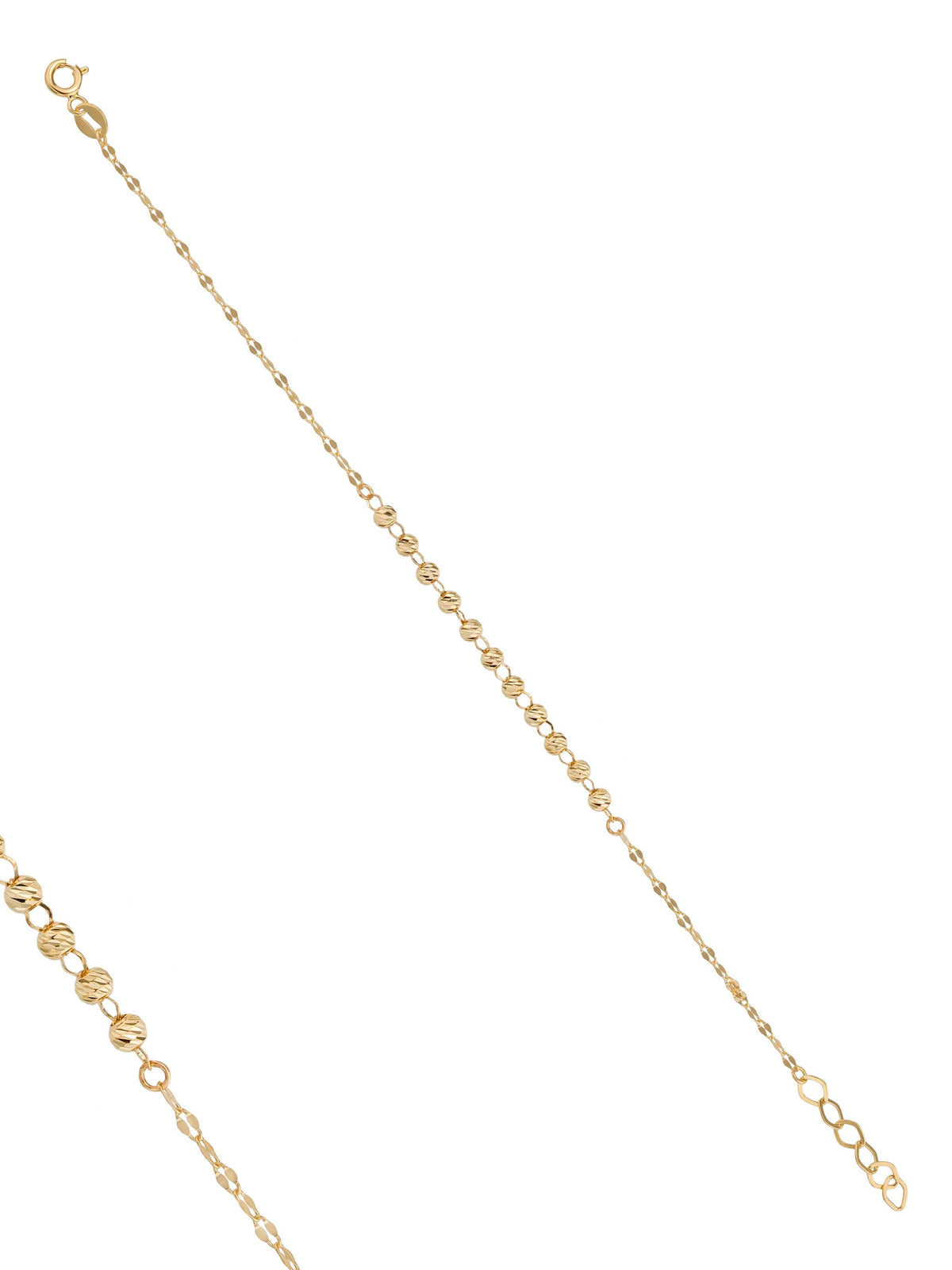 14K Gold Dorika Bead Slim Chain Bracelet by Elef Jewelry