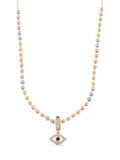 Dorika Bead Evil Eye Themed Necklace in 14K Gold by Elef Jewelry