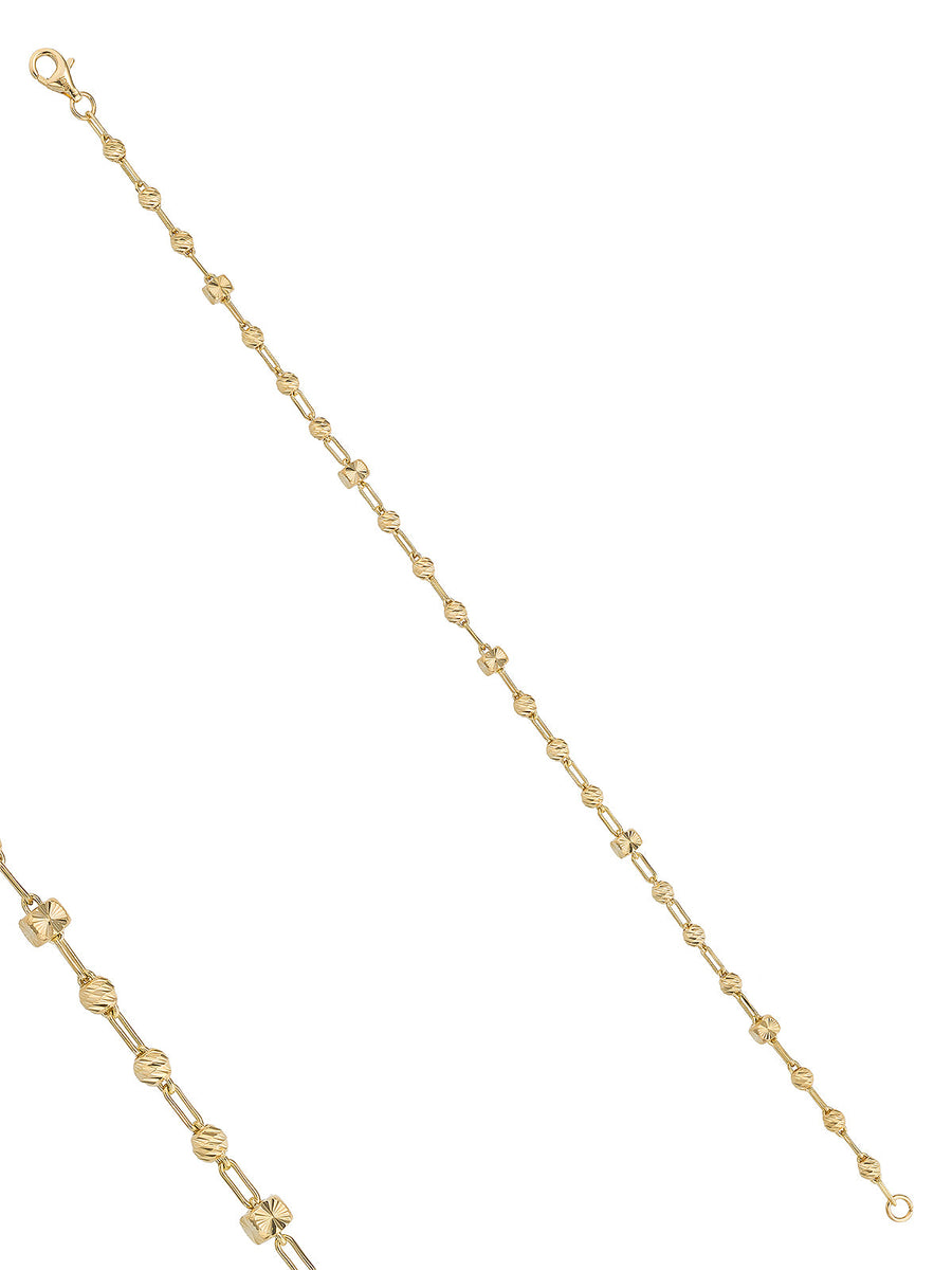 Dorika & Line Ringed Bracelet in 14K Gold