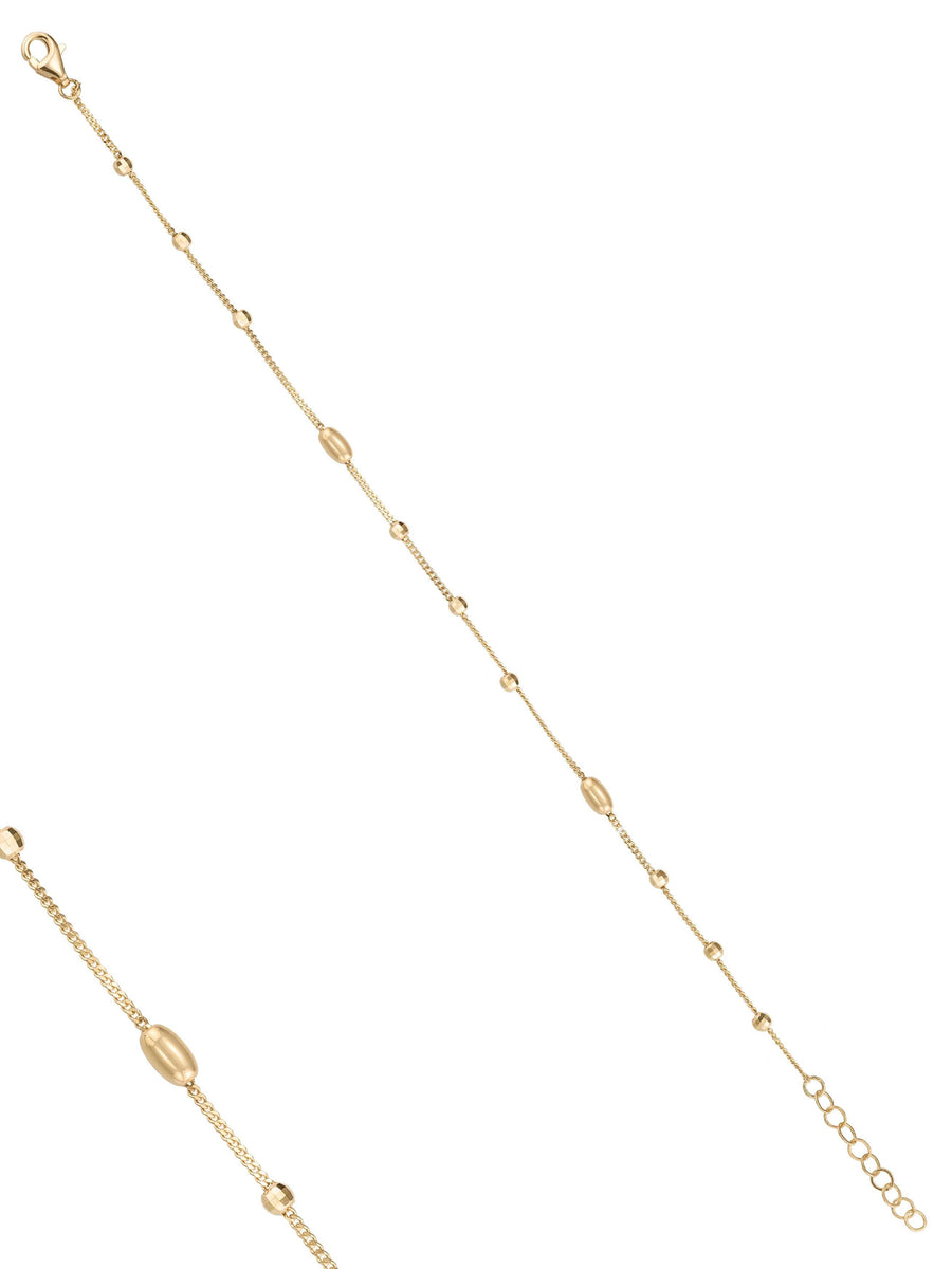 Dorika & Oval Form Minimal Bracelet in 14K Gold