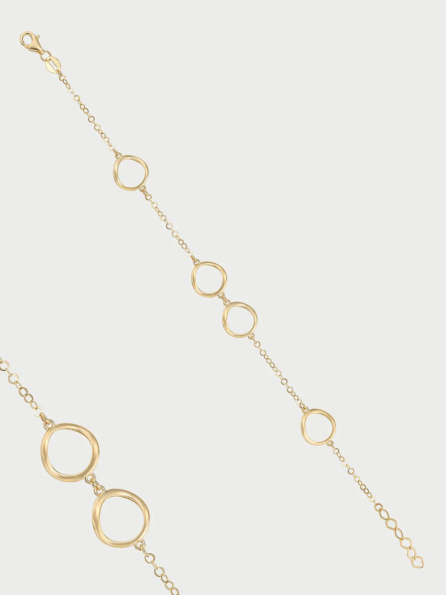 Four Ringed Sculptural Bracelet in 14K Gold