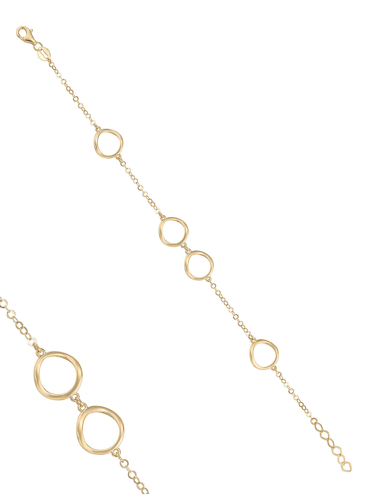 Four Ringed Sculptural Bracelet in 14K Gold by Elef Jewelry