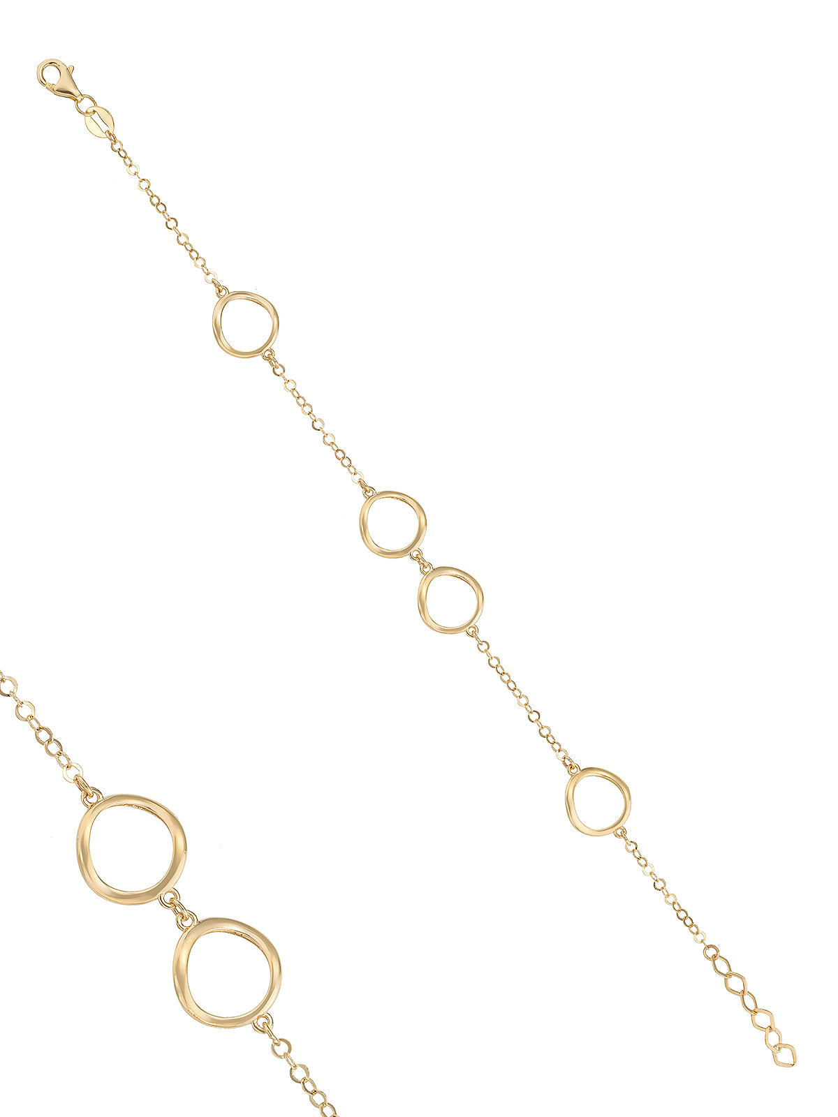 Four Ringed Sculptural Bracelet in 14K Gold by Elef Jewelry