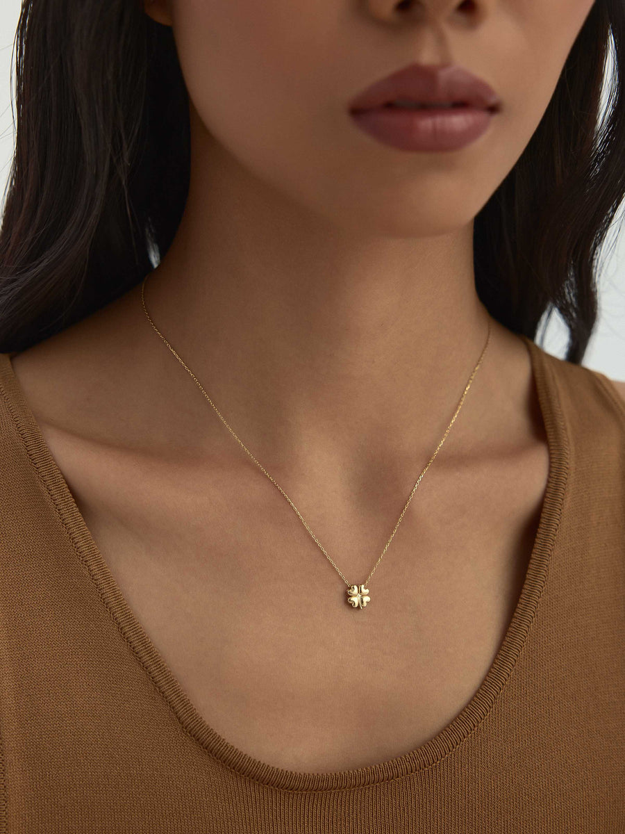Four-Leaf Clover Necklace in 14K Gold