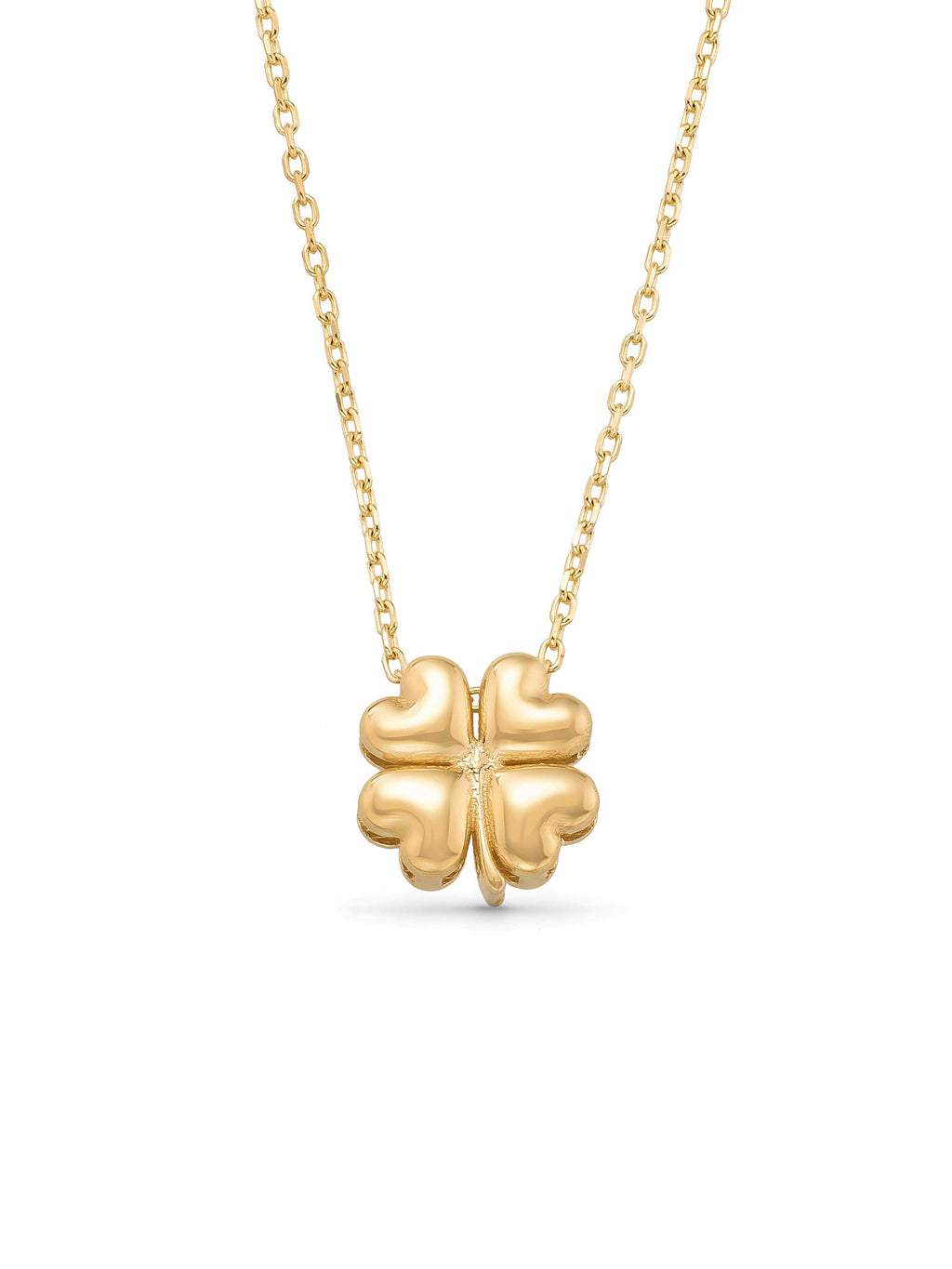 Four-Leaf Clover Necklace in 14K Gold by Elef Jewelry