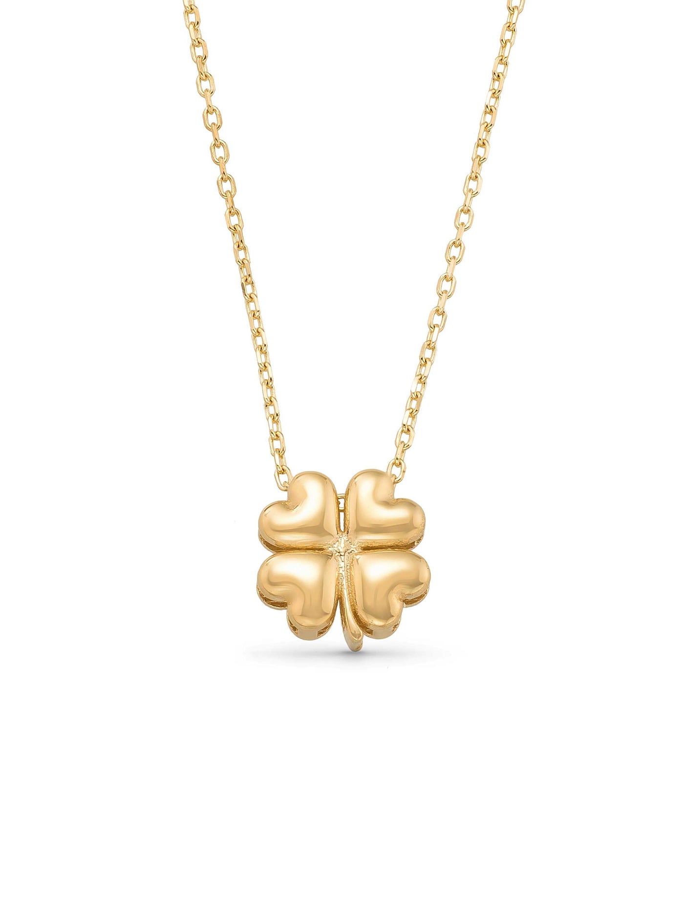 Four-Leaf Clover Necklace in 14K Gold by Elef Jewelry