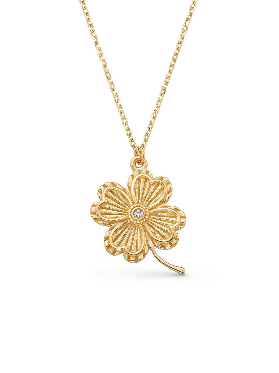 Four-Leaf Clover Necklace in 14K Gold