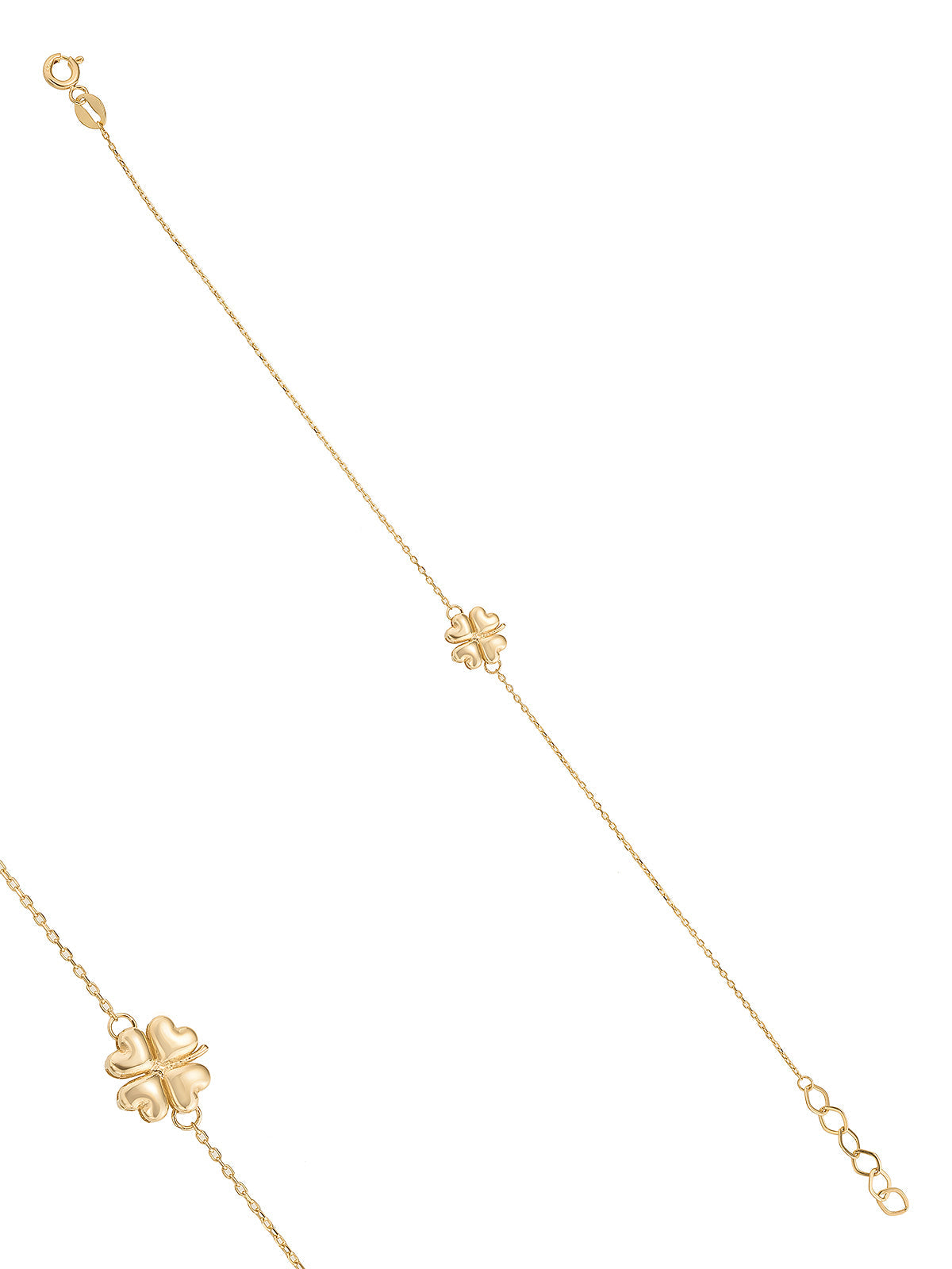 Four Leaf Clover Form Bracelet in 14K Gold by Elef Jewelry