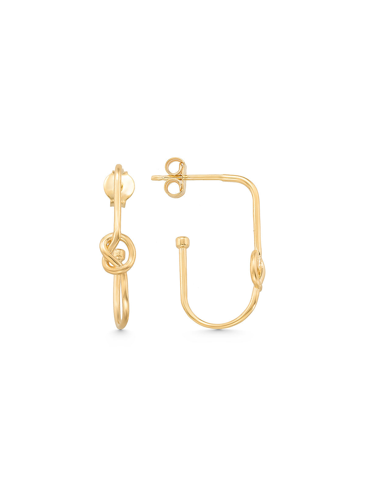 Knot Slim Form Earrings in 14K Gold by Elef Jewelry