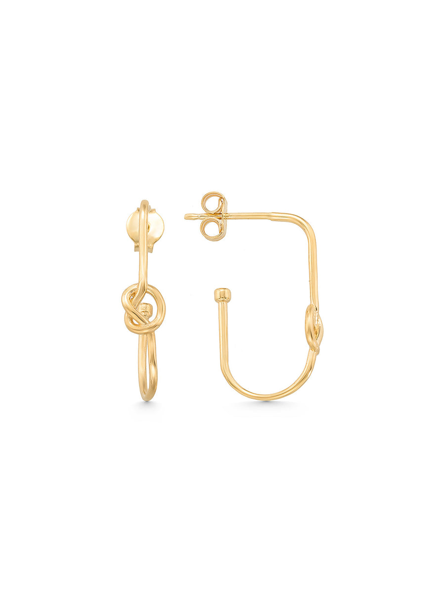 Knot Slim Form Earrings in 14K Gold