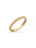 Flat Toothed Form Minimal Ring in 14K Gold by Elef Jewelry