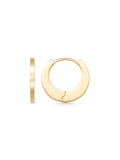 Flat Form Minimal Hoop Earrings in 14K Gold by Elef Jewelry