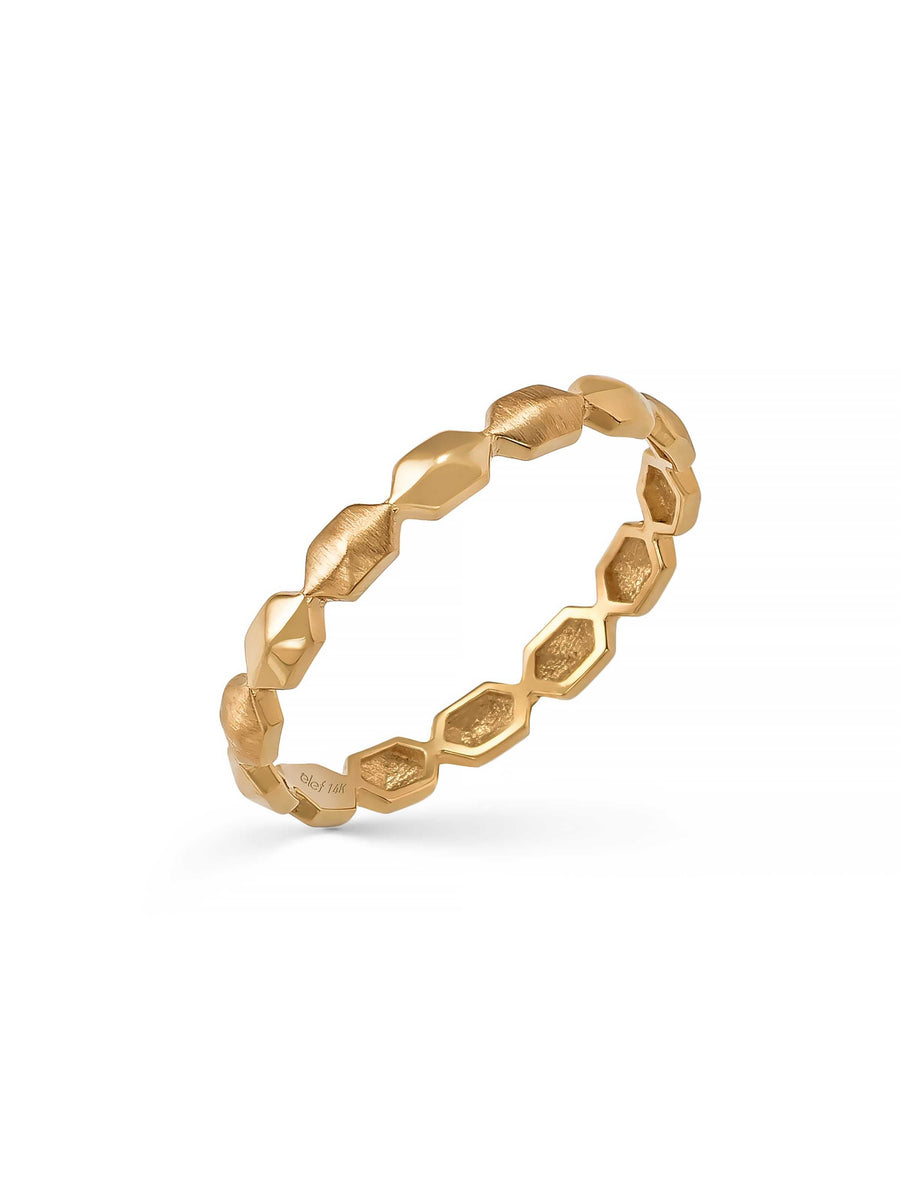 Faceted Geometric Form Ring in 14K Gold