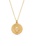 Hamsa Hand Talisman Madalyon Necklace in 14K Gold by Elef Jewelry