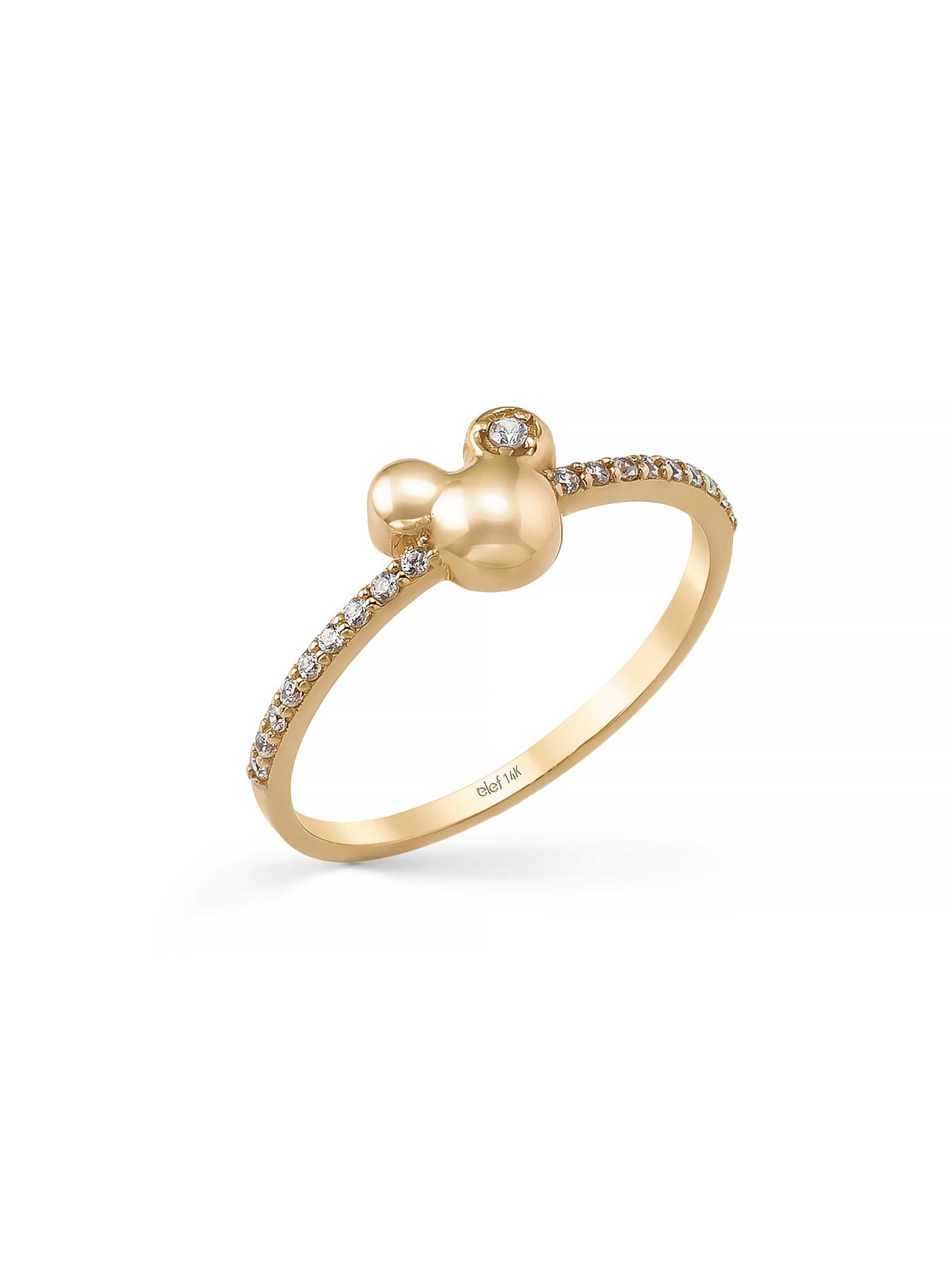 Stone-Set Minimal Ring in 14K Gold by Elef Jewelry