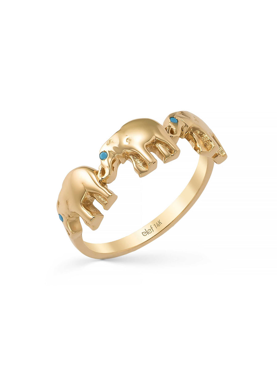 Elephant Ring in 14K Gold
