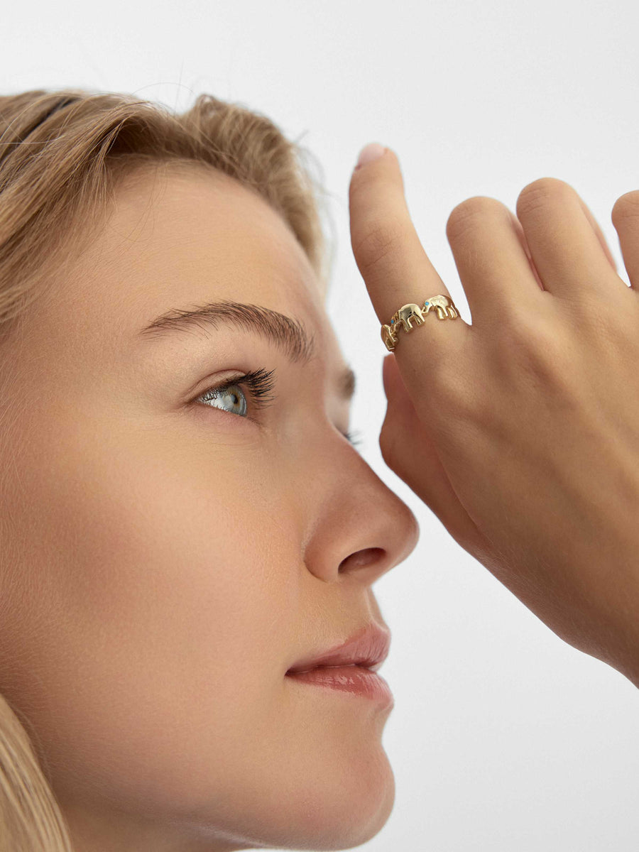 Elephant Ring in 14K Gold