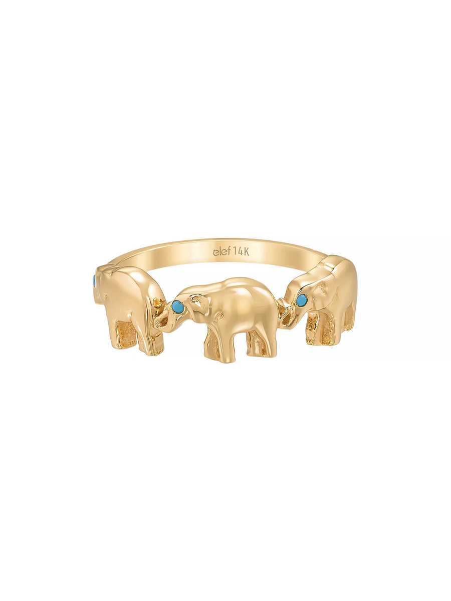 Elephant Ring in 14K Gold