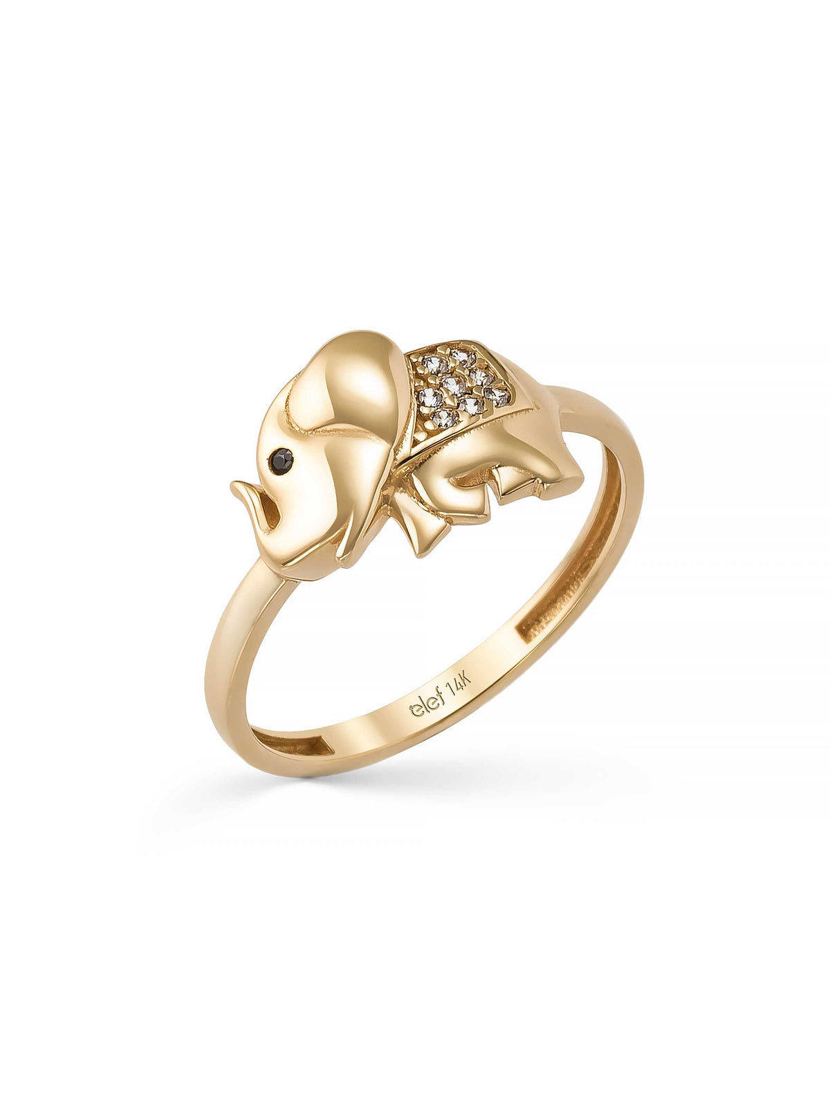 Elephant Stone Ring in 14K Gold by Elef Jewelry